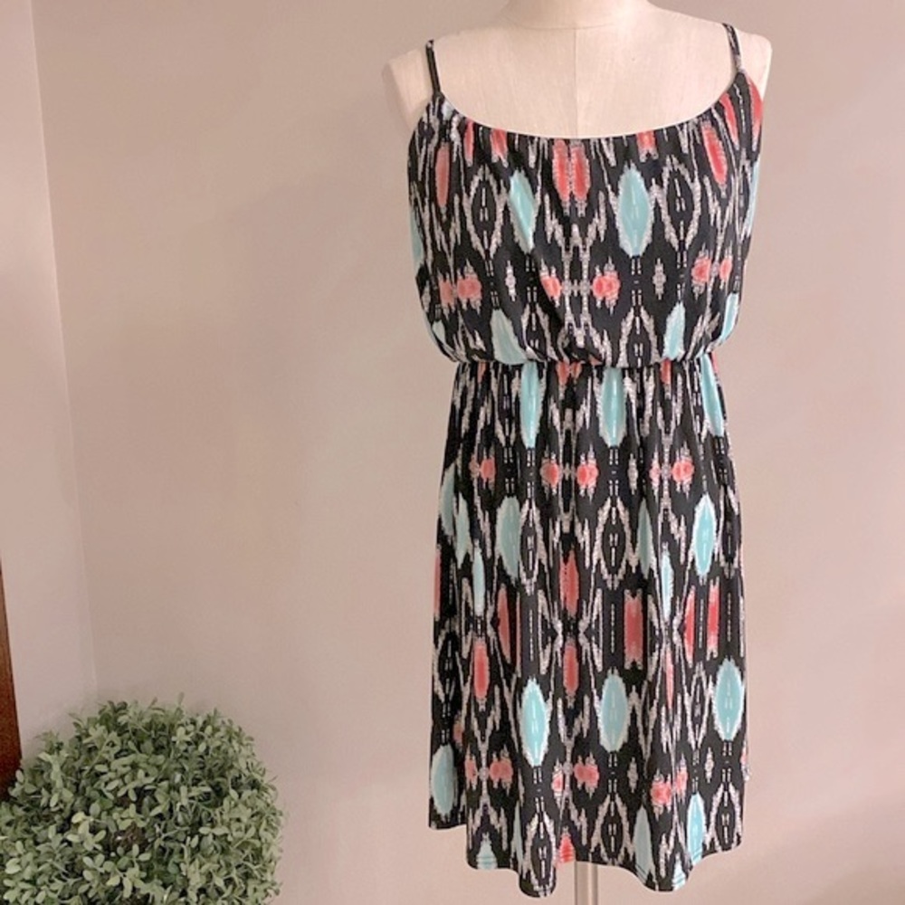 Maunces women’s adjustable strap dress fit & flare lined chest multi color